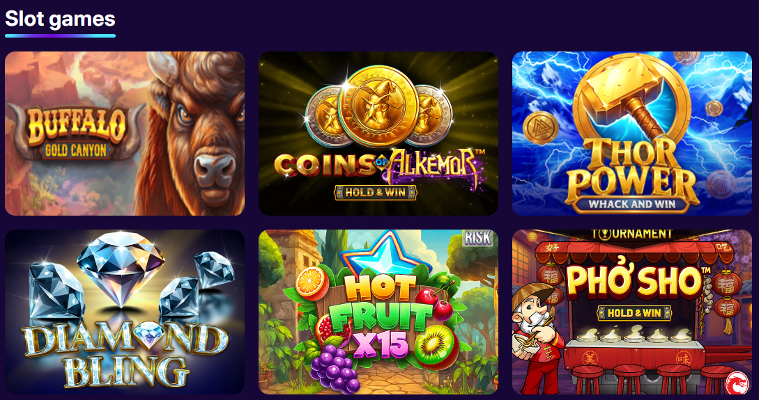 CipherWins game lobby — slots and jackpots